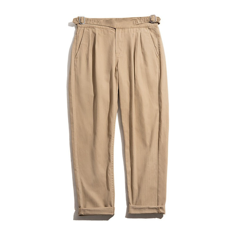 Geraffineerde Gurkha broek met geplooide voorkant voor heren met tijdloze stijl | Boaz