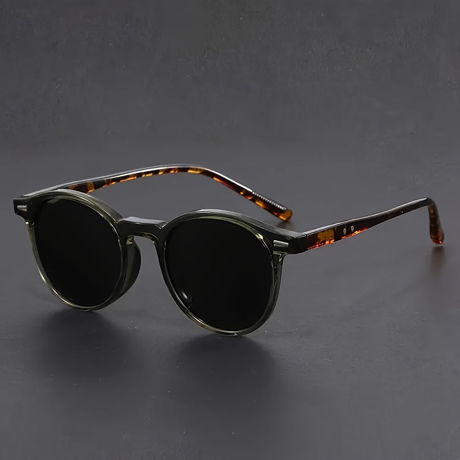 Heren Zonnebril | Lichtgewicht Ronde Frame | Retro Tortoiseshell Design | Streetstyle & Casual