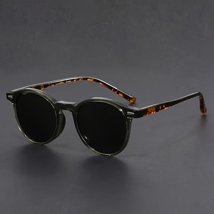 Heren Zonnebril | Lichtgewicht Ronde Frame | Retro Tortoiseshell Design | Streetstyle & Casual
