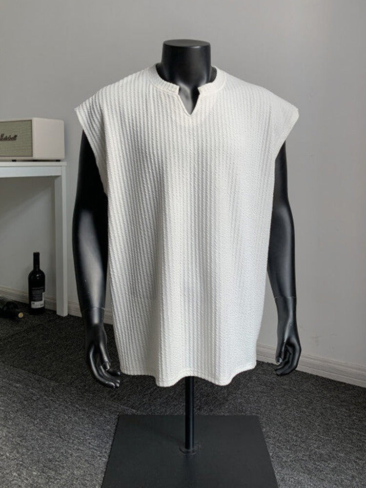 Heren Mouwloze Top | V-hals & Loose Fit | Licht Stretch | Zomer Casual