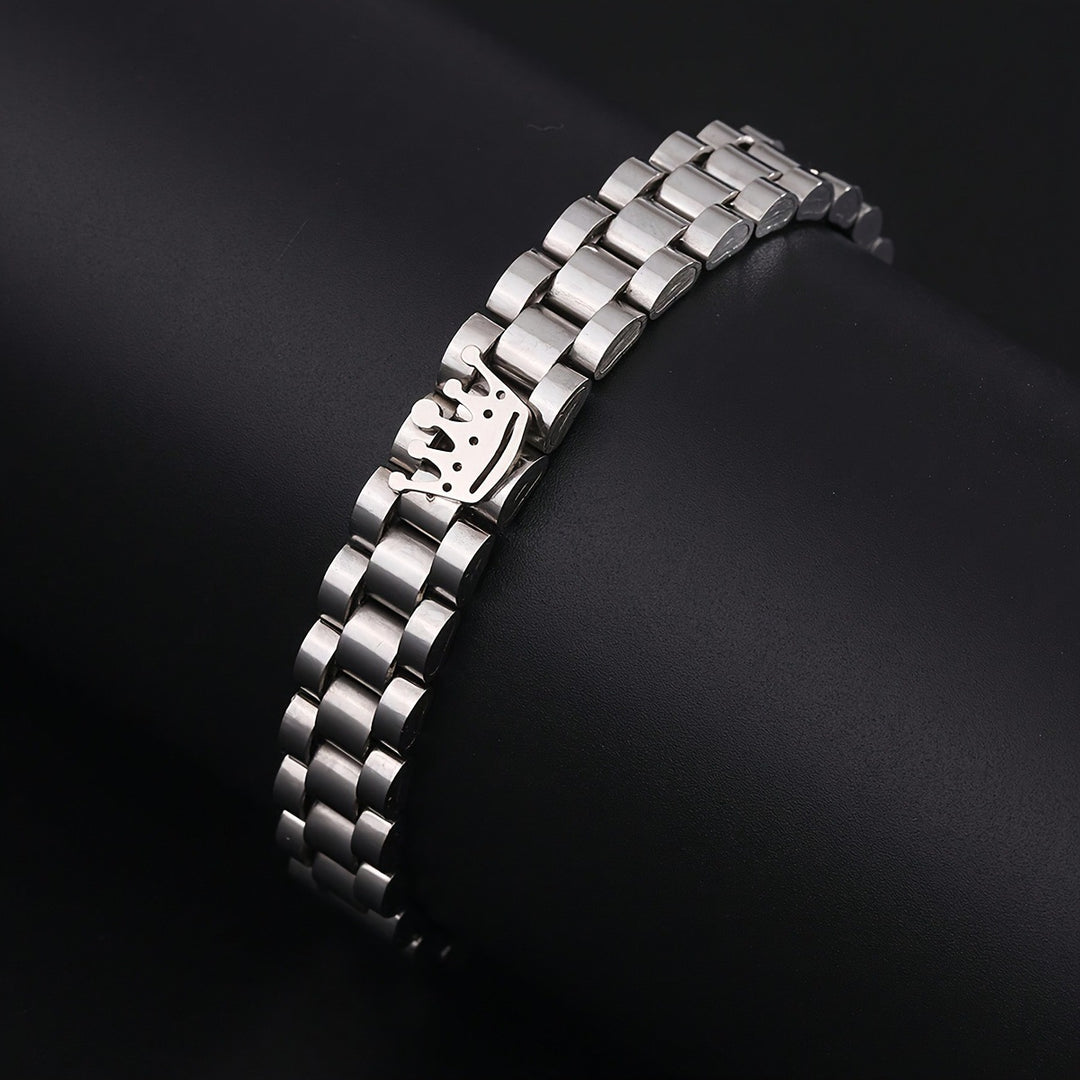 Heren Armband | RVS Kroon Design | Hypoallergeen & Ongeplateerd | Luxe Cadeau