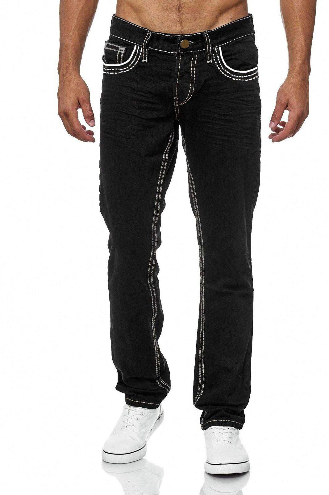 Heren Jeans | Slim Fit | Stretch Denim & Geborduurde Zak | Casual Stijl