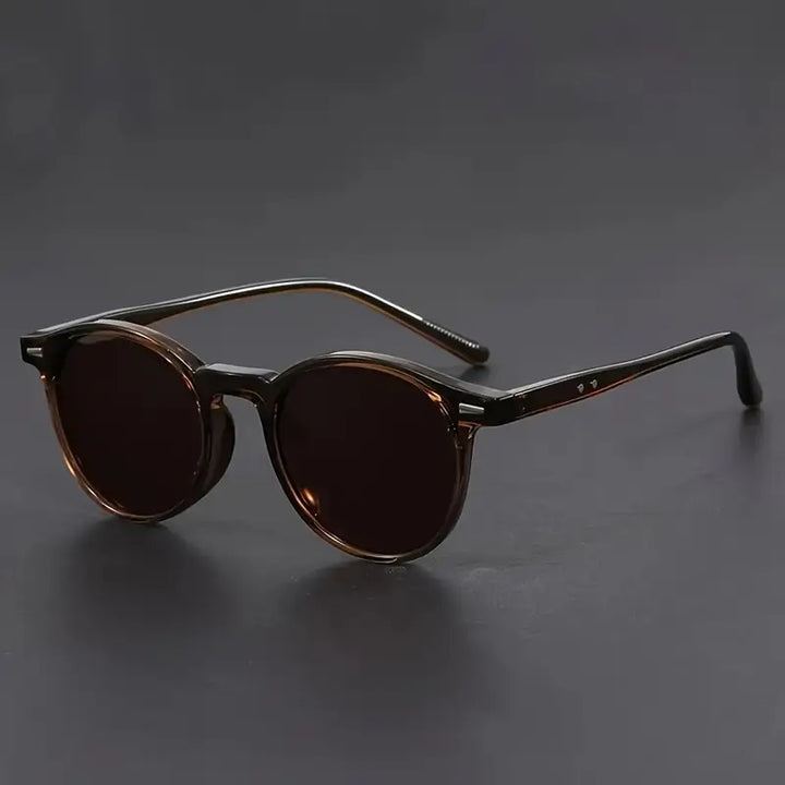 Heren Zonnebril | Lichtgewicht Ronde Frame | Retro Tortoiseshell Design | Streetstyle & Casual