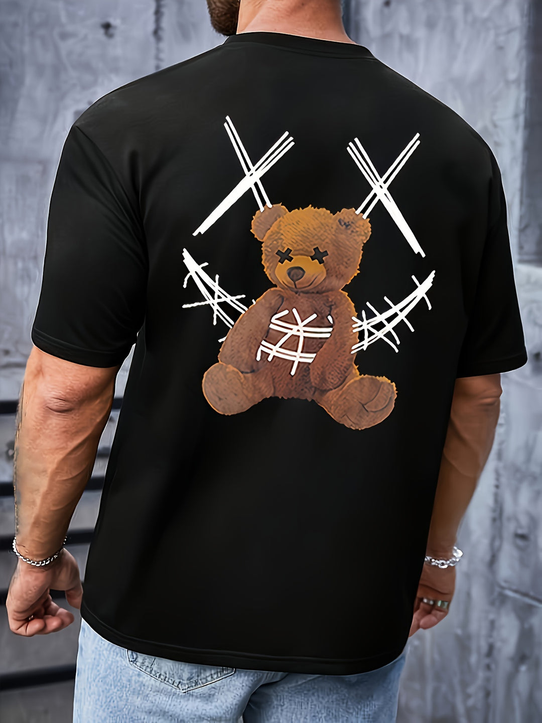 Heren T-shirt | Berenprint | Casual & Comfortabel | Korte Mouwen