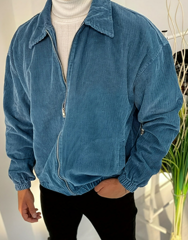 Stijlvolle en vintage Corduroy herenjas in een relaxte pasvorm voor tijdloze look | Rayan