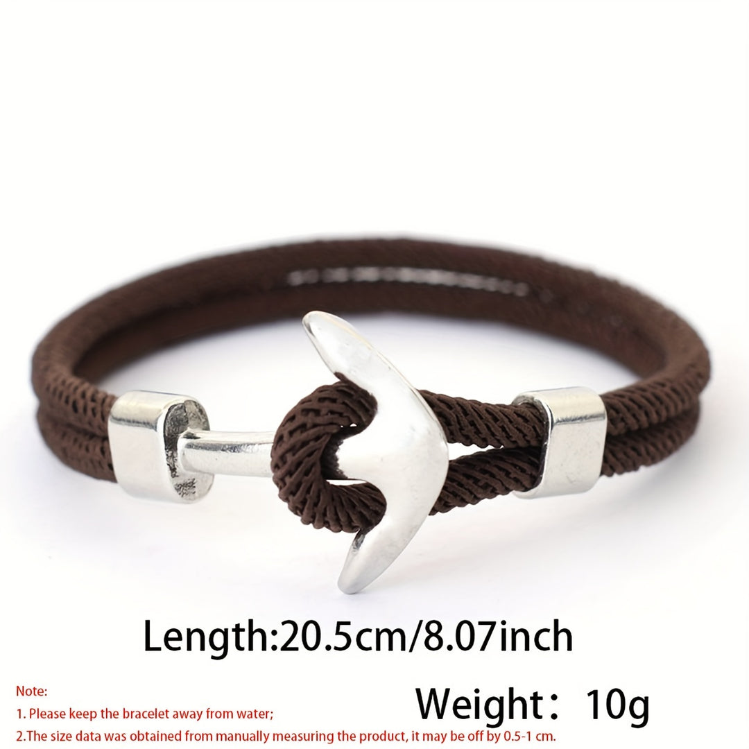 Heren Armband | Nautisch Milanese Touw | Zilveren Anker & Sportief Design | Nylon