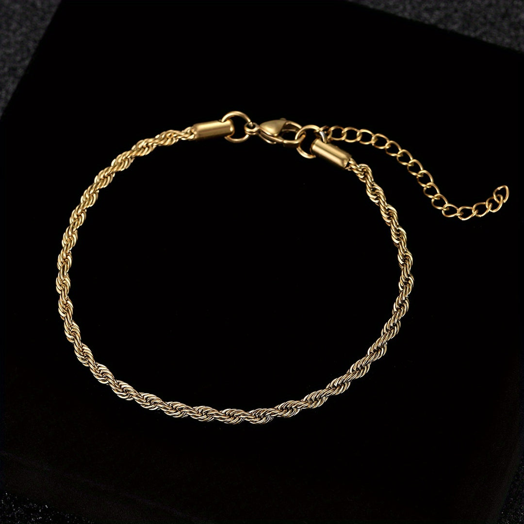 Heren Armband | Gedraaide Touwketting | Stijlvol & Modern Design | Roestvrij Staal
