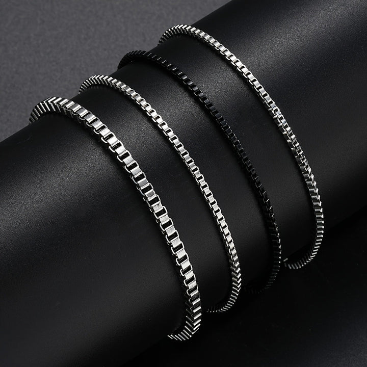 Heren Armbanden Set | 4-Delige Schakelarmbanden | Duurzaam & Onverguld | RVS