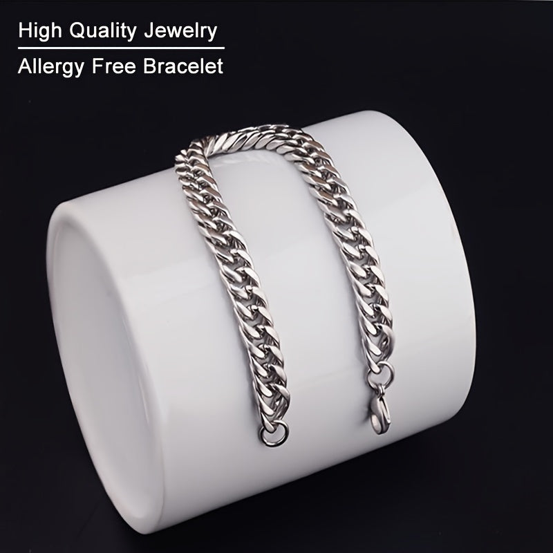 Heren Armband | Dubbele Twist Schakel | Non-Fading & Hiphop Stijl | Roestvrij Staal