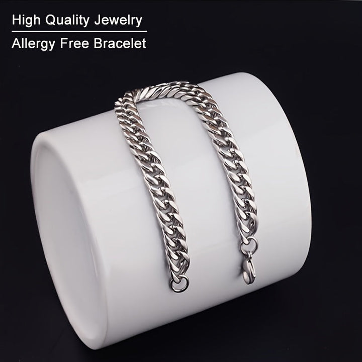 Heren Armband | Dubbele Twist Schakel | Non-Fading & Hiphop Stijl | Roestvrij Staal