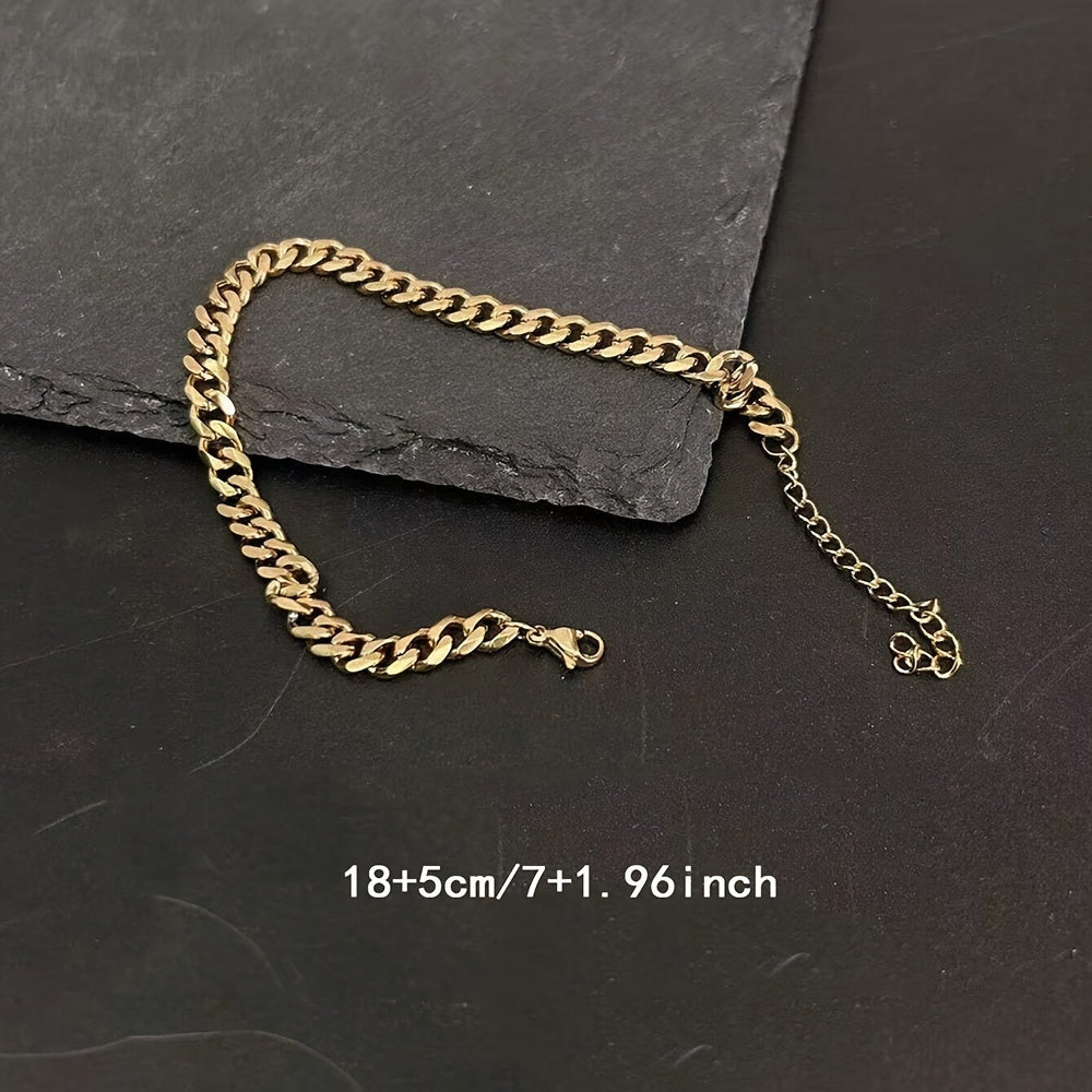 Heren Armband | Schakelketting Design | Hiphop & Ongeplateerd | Roestvrij Staal