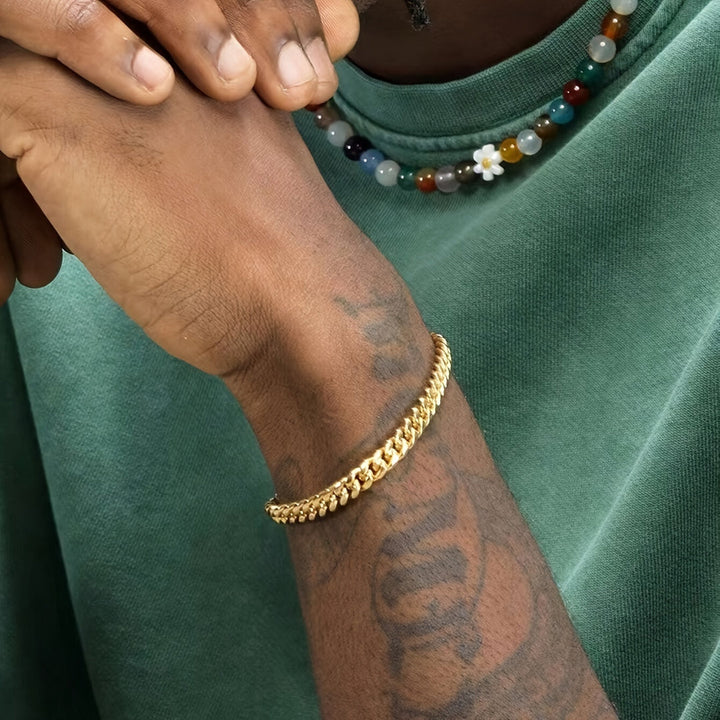 Heren Armband | Schakelketting Design | Hiphop & Ongeplateerd | Roestvrij Staal