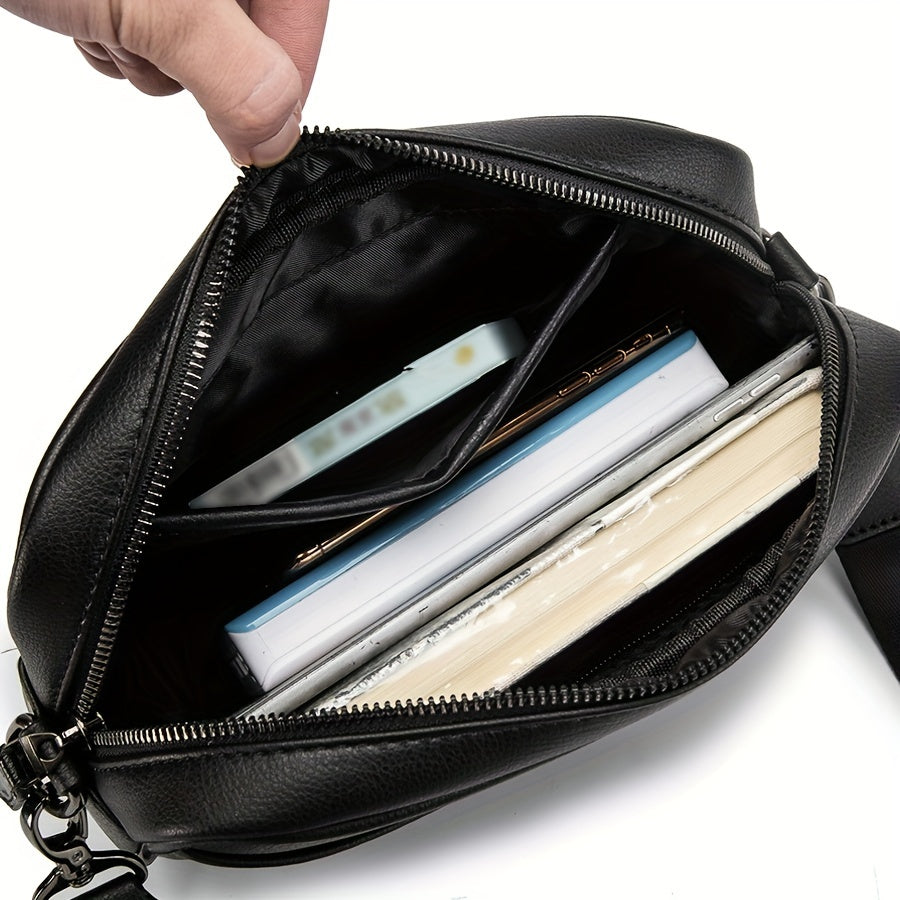 Herentas | Crossbody Vierkant Design | Zakelijk & Casual | PU Leer – Verstelbare Band