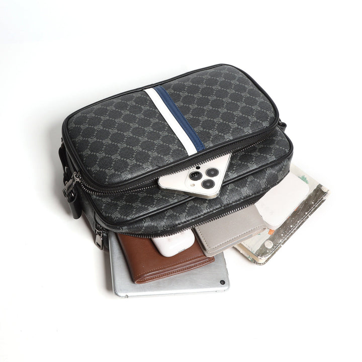 Heren Schoudertas | Kunstleer & Ritssluiting | Forenzenstijl & Cadeauwaardig | Verstelbare riem
