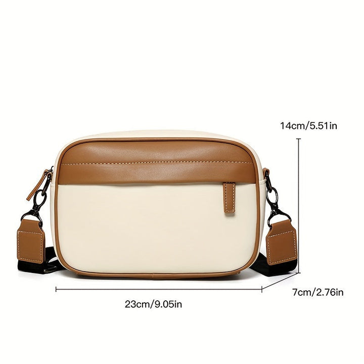 Heren Crossbody Tas | PU Leer | Compact & Contrasterend Design | Verstelbare Riem – Cadeauwaardig