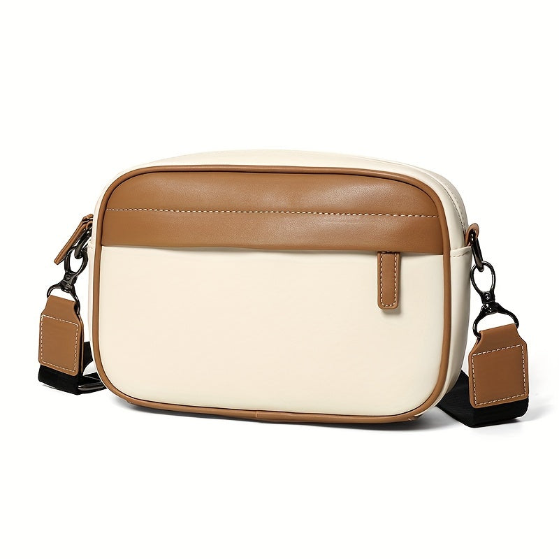 Heren Crossbody Tas | PU Leer | Compact & Contrasterend Design | Verstelbare Riem – Cadeauwaardig