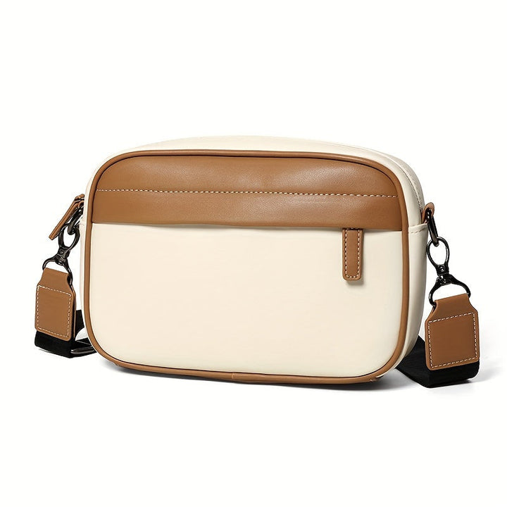 Heren Crossbody Tas | PU Leer | Compact & Contrasterend Design | Verstelbare Riem – Cadeauwaardig