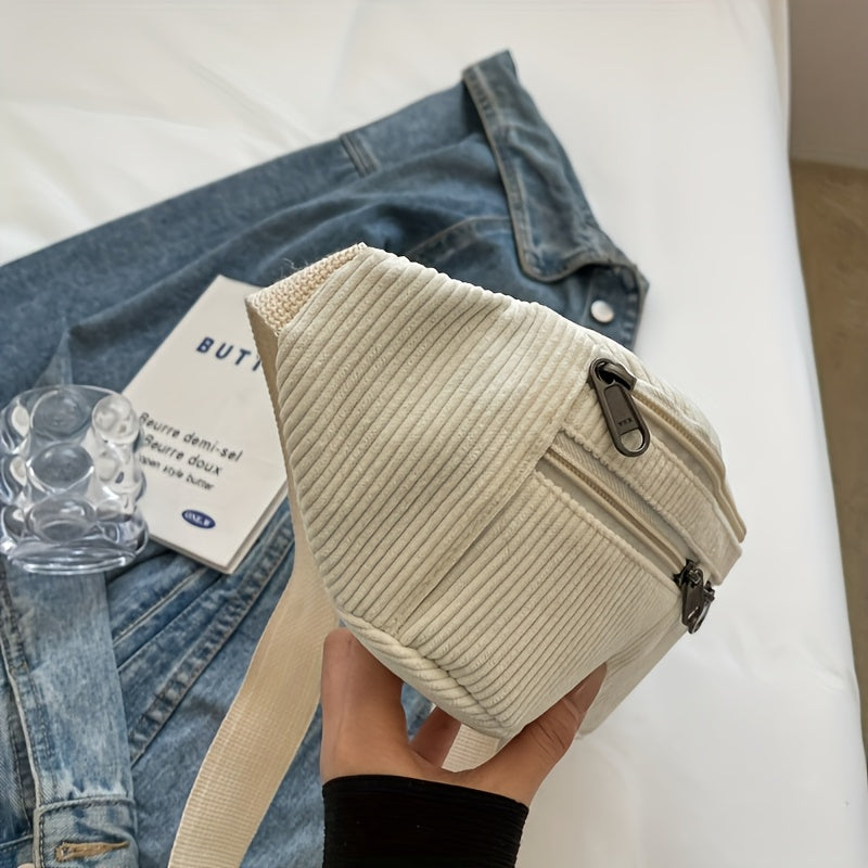 Heren Taille- & Crossbody Tas | Corduroy & Verstelbare Riem | Sportief & Functioneel