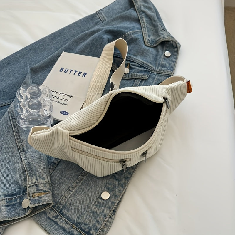 Heren Taille- & Crossbody Tas | Corduroy & Verstelbare Riem | Sportief & Functioneel