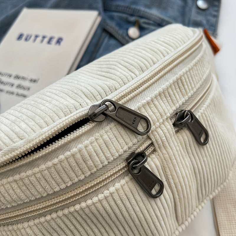 Heren Taille- & Crossbody Tas | Corduroy & Verstelbare Riem | Sportief & Functioneel
