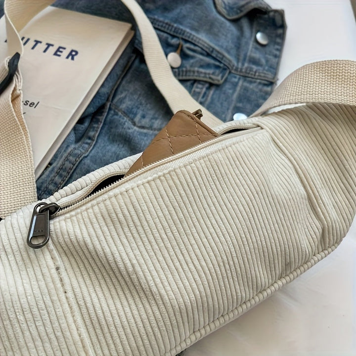 Heren Taille- & Crossbody Tas | Corduroy & Verstelbare Riem | Sportief & Functioneel