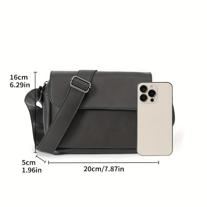 Heren Schoudertas | Minimalistisch Crossbody Design | Effen Zwart & Veelzijdig | PU Leer