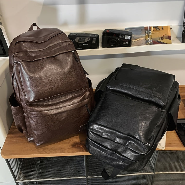 Heren Rugzak | Ruime Laptoptas & Dubbele Schouderband | Casual & Functioneel | Kunstleer