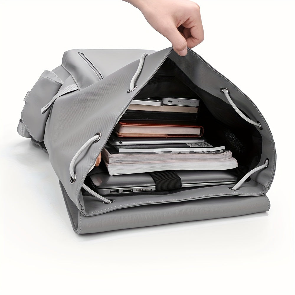 Heren Laptop Rugzak | Grote Capaciteit | Met Laptopvak & Drukknoop | Kunstleer