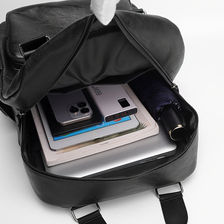 Heren Rugzak | Grote Capaciteit | Met Laptopvak & Meerdere Vakken | PU