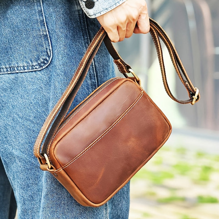 Heren Crossbody Tas | Vintage Stijl | Verstelbare Riem | PU
