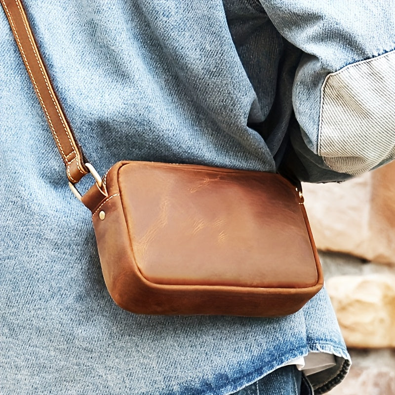 Heren Crossbody Tas | Vintage Stijl | Verstelbare Riem | PU