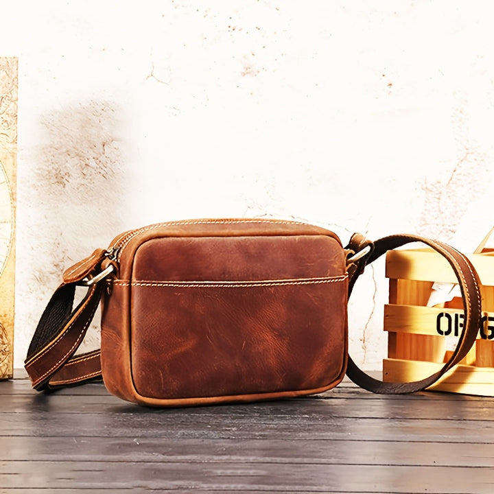 Heren Crossbody Tas | Vintage Stijl | Verstelbare Riem | PU