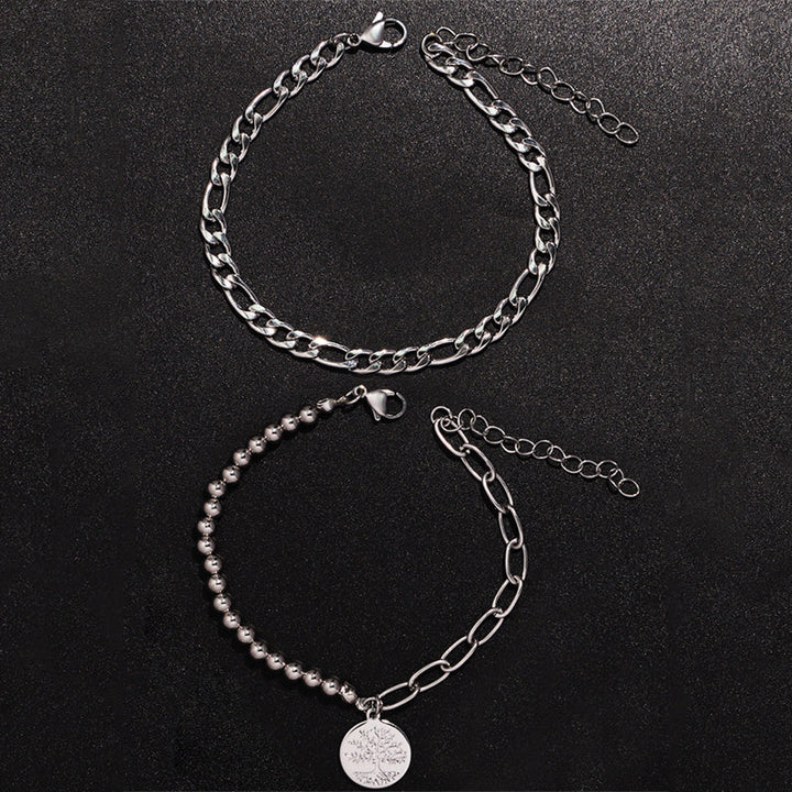 Heren Armband & Ketting Set | Levensboom Hanger | Roestvrij Staal | 2-delig