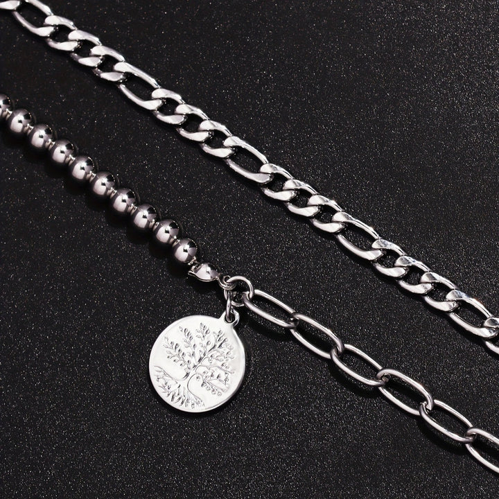 Heren Armband & Ketting Set | Levensboom Hanger | Roestvrij Staal | 2-delig