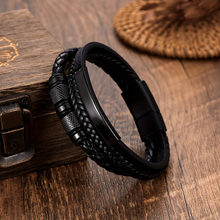 Heren Armband | Gevlochten Design | Magnetische Gesp | Roestvrij Staal