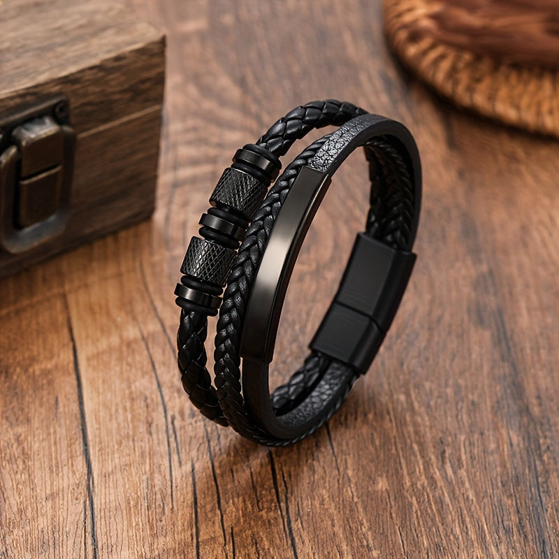 Heren Armband | Gevlochten Design | Magnetische Gesp | Roestvrij Staal