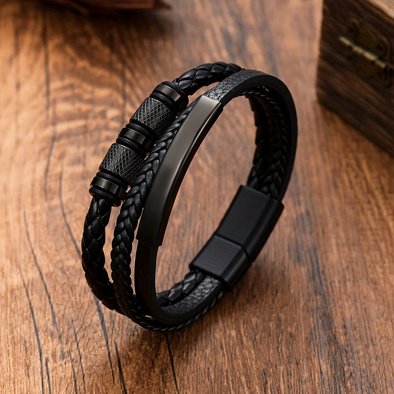 Heren Armband | Gevlochten Design | Magnetische Gesp | Roestvrij Staal