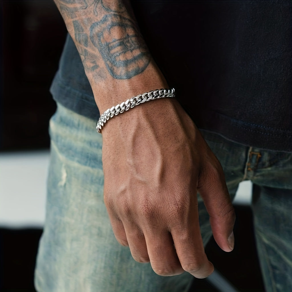 Heren Armband | Cubaanse Schakel | Verguld Roestvrij Staal | Hip Hop Stijl