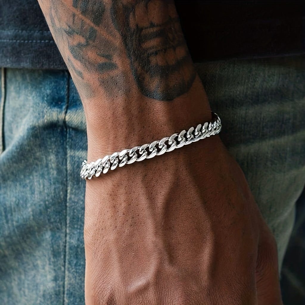 Heren Armband | Cubaanse Schakel | Verguld Roestvrij Staal | Hip Hop Stijl