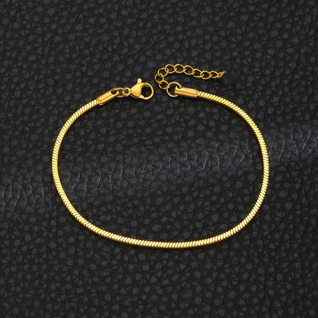 Heren Armband | Goudkleurige Slangenketting | Hip Hop Stijl | Roestvrij Staal met Kreeftsluiting