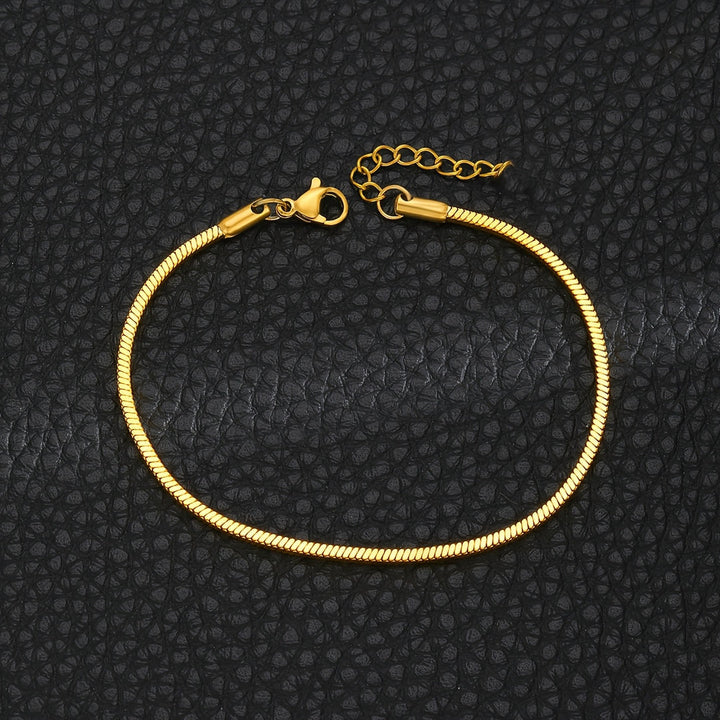 Heren Armband | Goudkleurige Slangenketting | Hip Hop Stijl | Roestvrij Staal met Kreeftsluiting