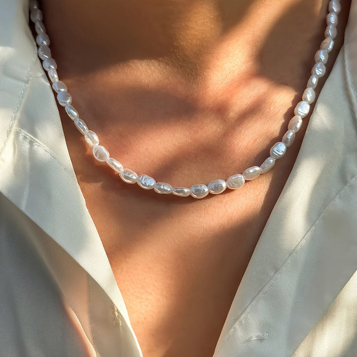 Heren Ketting | Barok Stijl | Kunstparels | Minimalistisch Sieraad