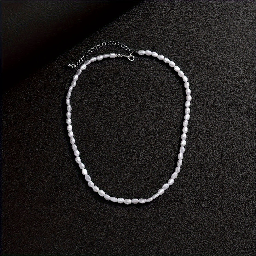 Heren Ketting | Barok Stijl | Kunstparels | Minimalistisch Sieraad