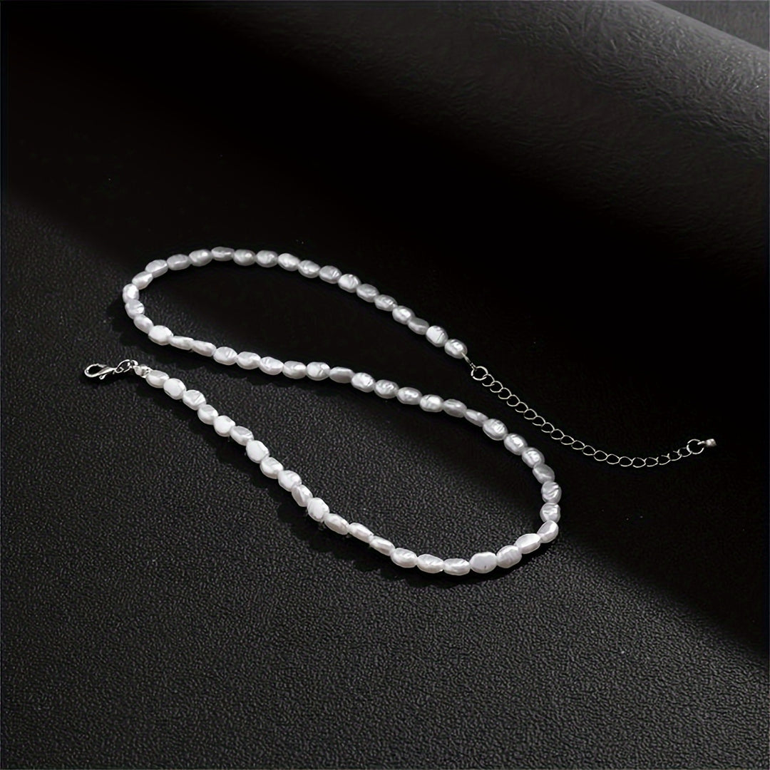 Heren Ketting | Barok Stijl | Kunstparels | Minimalistisch Sieraad