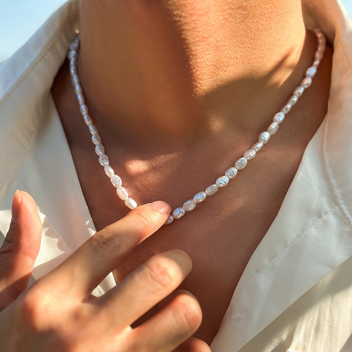 Heren Ketting | Barok Stijl | Kunstparels | Minimalistisch Sieraad