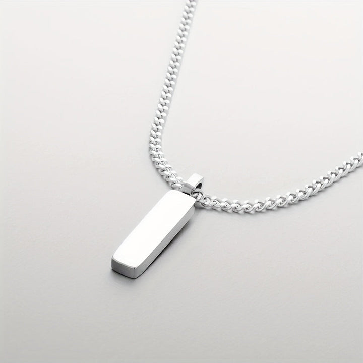 Heren Ketting | Vierkante Hanger | Verguld & RVS | Minimalistisch & Luxueus