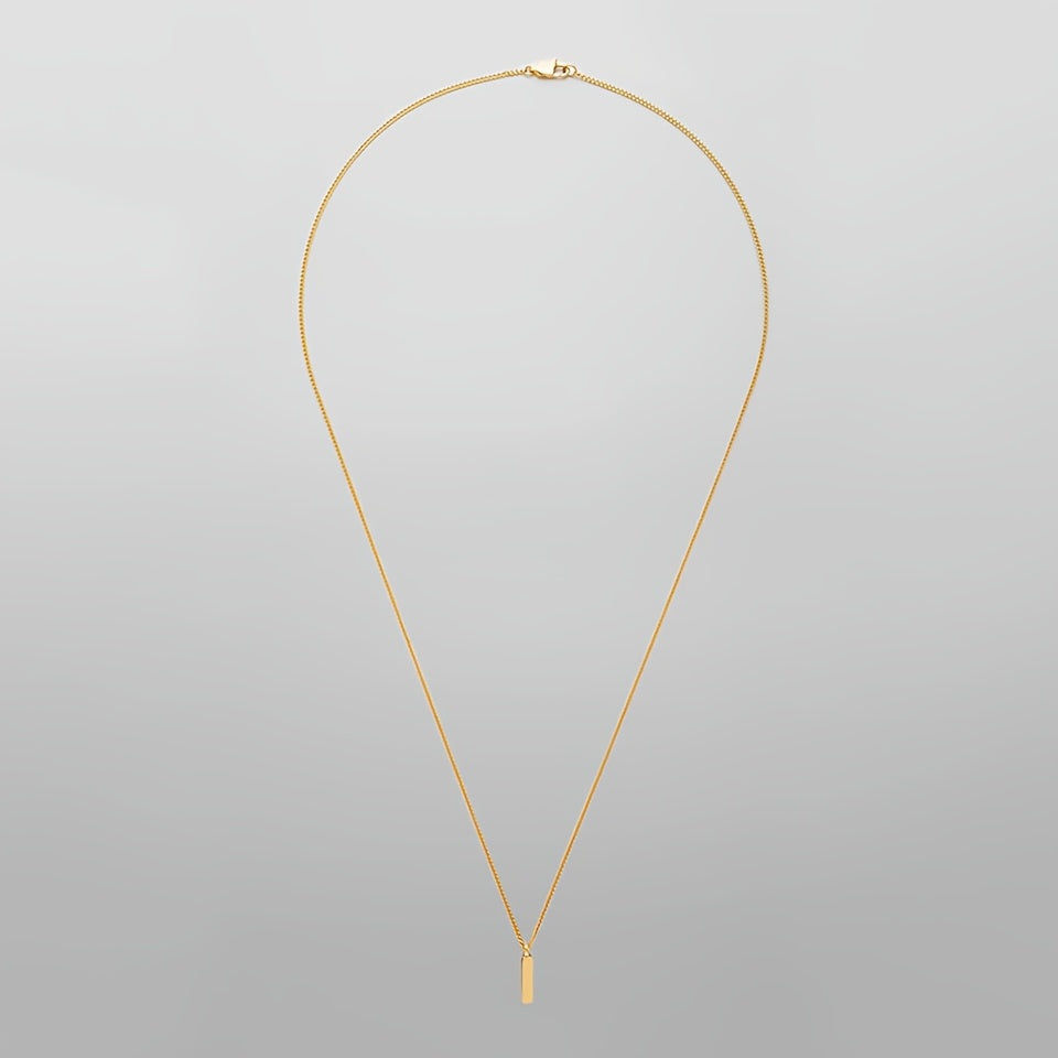 Heren Ketting | Vierkante Hanger | Verguld & RVS | Minimalistisch & Luxueus