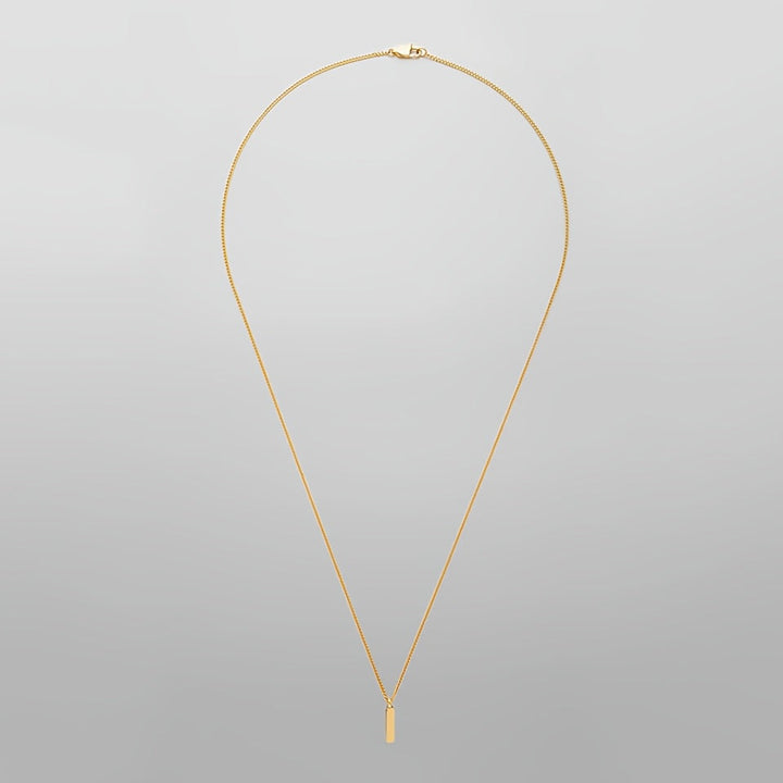 Heren Ketting | Vierkante Hanger | Verguld & RVS | Minimalistisch & Luxueus