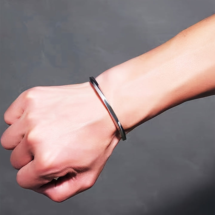 Heren Manchetarmband | Minimalistisch Design | Roestvrij Staal | Dagelijks Accessoire
