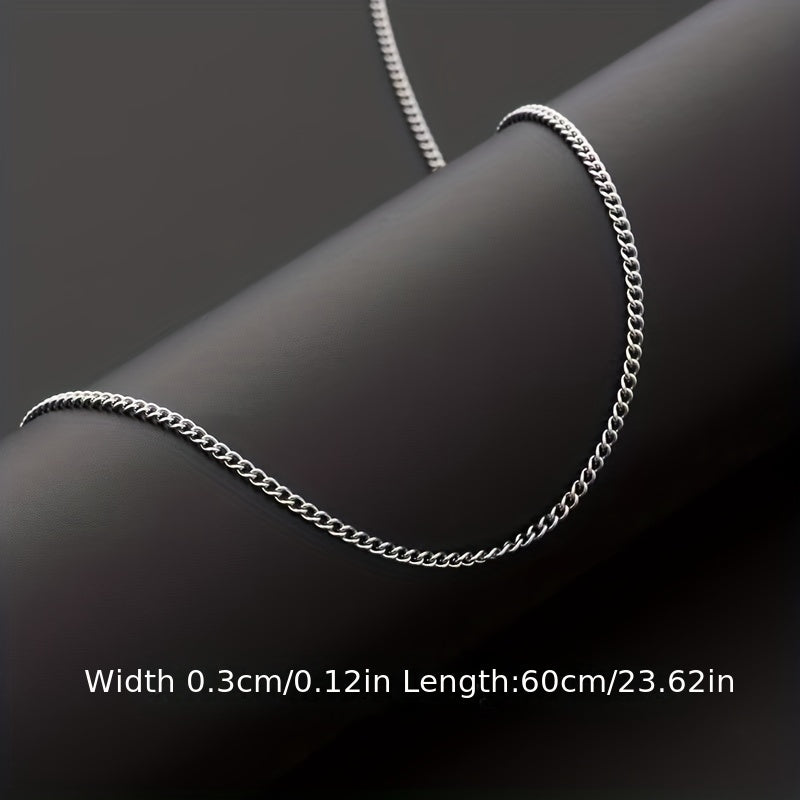 Heren Ketting | Enkel Design | Titanium Staal | Niet-Vervagend & Cadeauwaardig